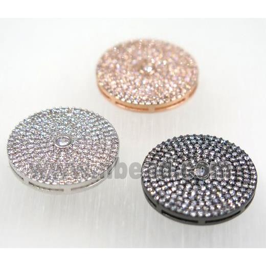 copper circle bead paved zircon, mix color