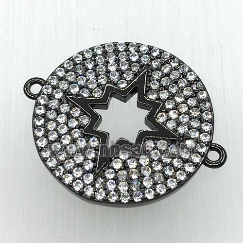 copper button NorthStar connector paved zircon, black plated