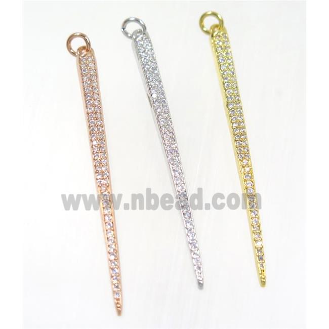 copper spike pendant paved zircon, mix color