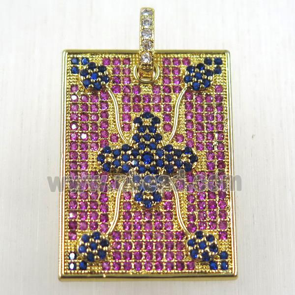 copper pendant paved zircon
