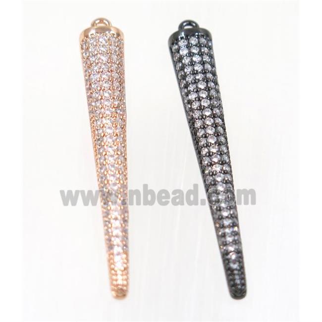 copper stick pendant pave zircon, mix color