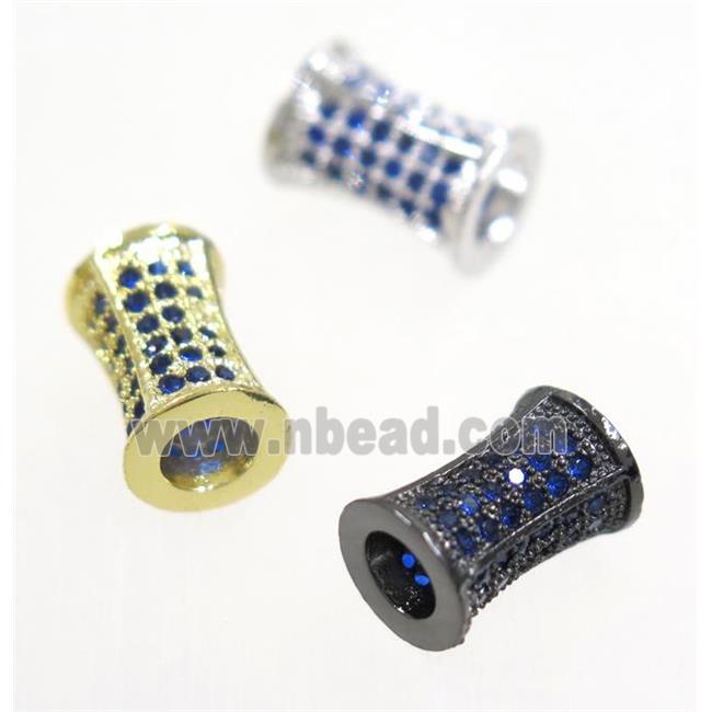copper bamboo bead paved blue zircon, mix color