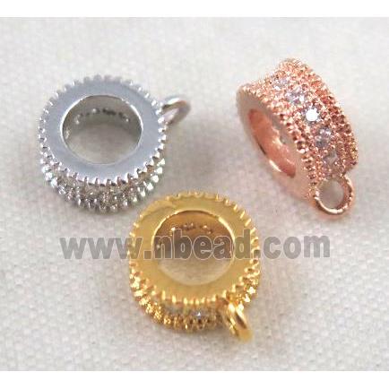 Zircon copper hanger bail, mixed color