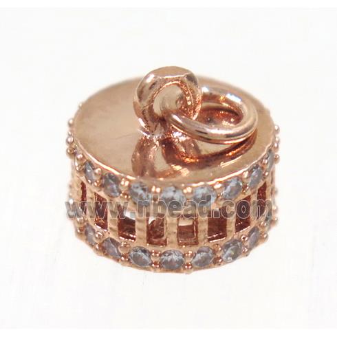 copper Colosseum pendant paved zircon, rose gold