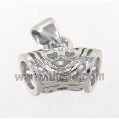 copper hanger bail, platinum plated