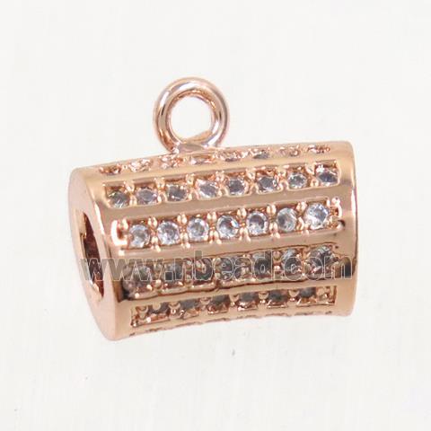 copper hanger bail paved zircon, rose gold