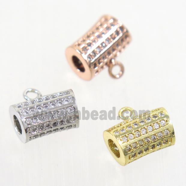 copper hanger bail paved zircon, mix color