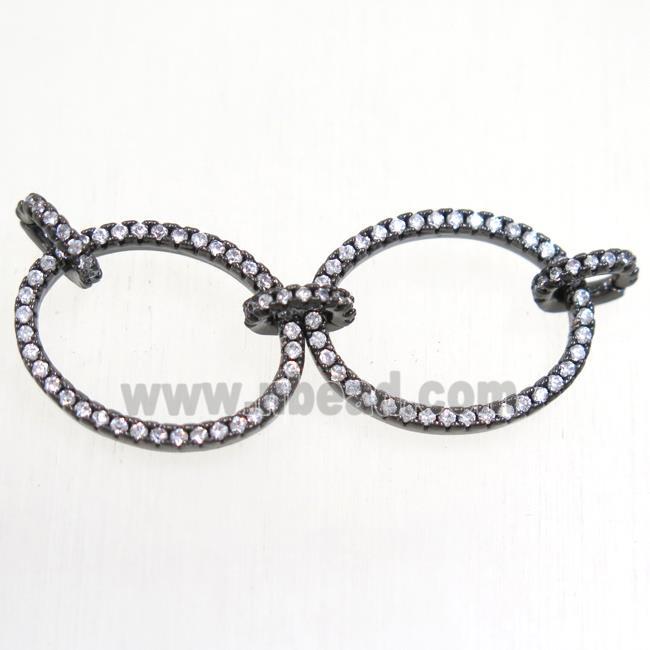 copper linker paved zircon, black plated