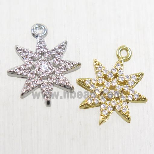 copper northStar pendant paved zircon, mix color