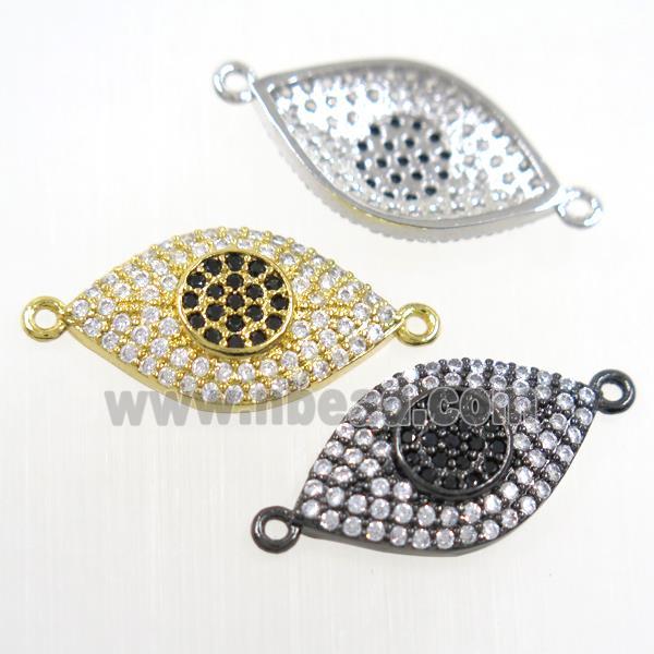copper eye connector paved zircon, mix color