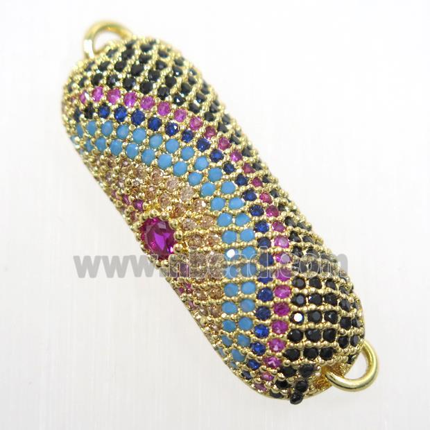copper connector paved zircon, gold plated