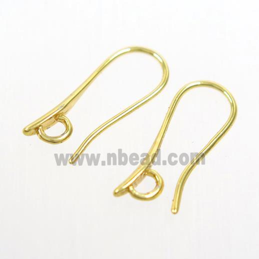 copper earring hook, color keeping, gold plated