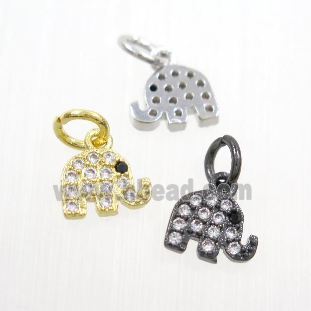 copper elephant pendants paved zircon, mix color