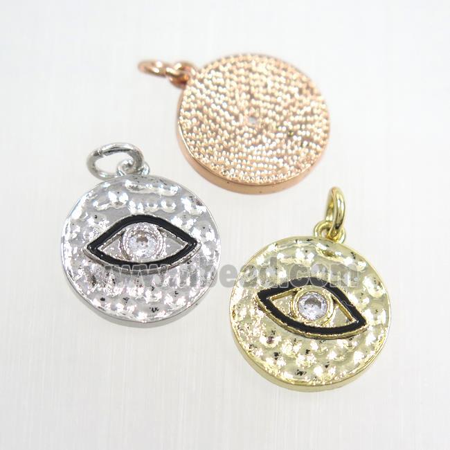 copper eye pendants paved zircon, mix color
