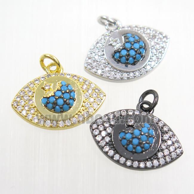 copper eye pendants paved zircon, mix color