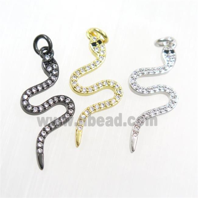 copper snake pendants paved zircon, mix color