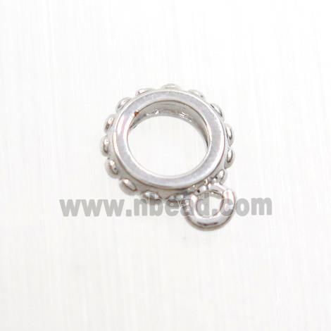 copper hanger bail, platinum plated