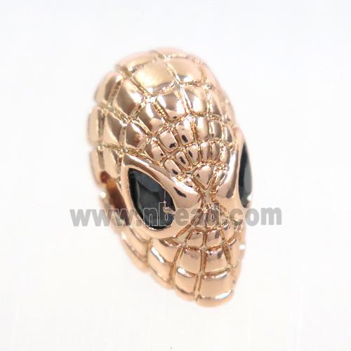 copper Aliens beads paved zircon, rose gold