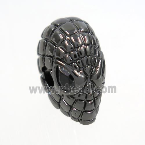 copper Aliens beads paved zircon, black plated