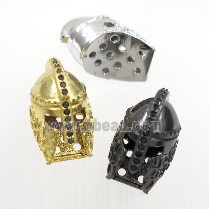 copper helmet beads paved zircon, mix color