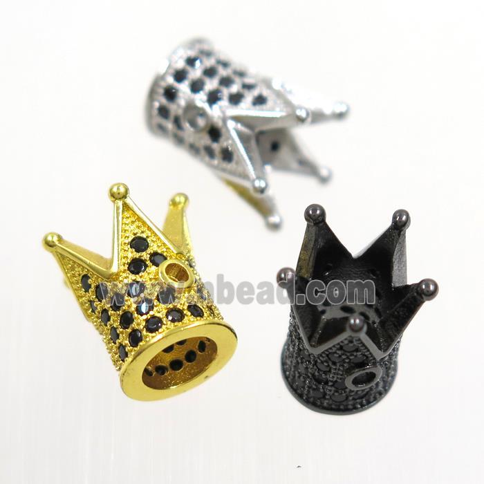 copper crown beads paved zircon, mix color