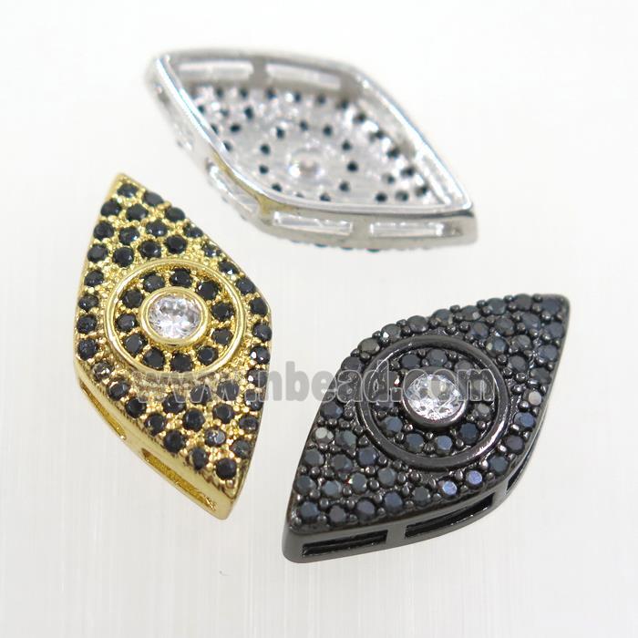 copper eye beads paved zircon, mix color