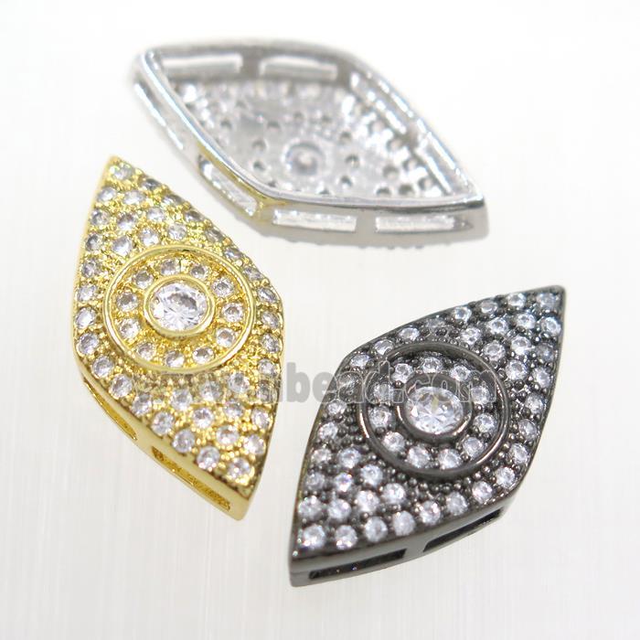 copper eye beads paved zircon, mix color