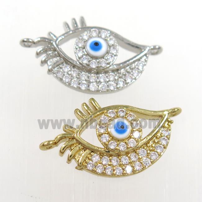 copper eye pendant paved zircon, mix color