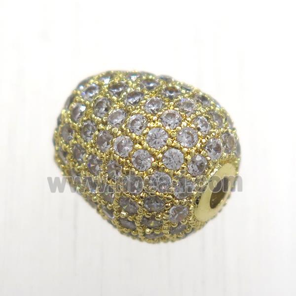 copper beads paved zircon, gold plated