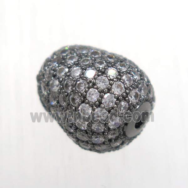 copper beads paved zircon, black plated