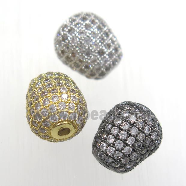 copper beads paved zircon, mixed color