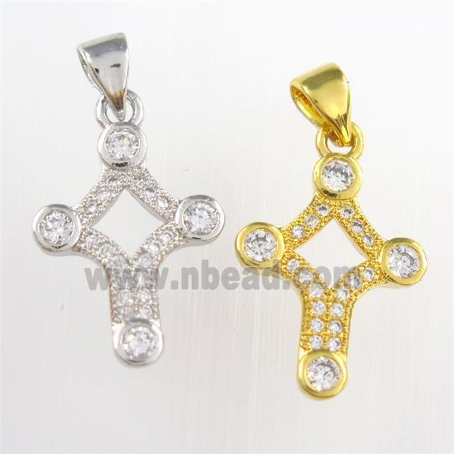 copper star pendants paved zircon, mixed