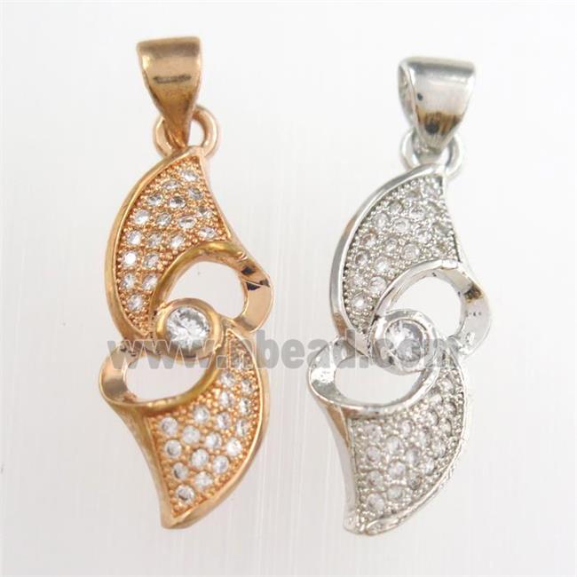 copper pendants paved zircon, mixed
