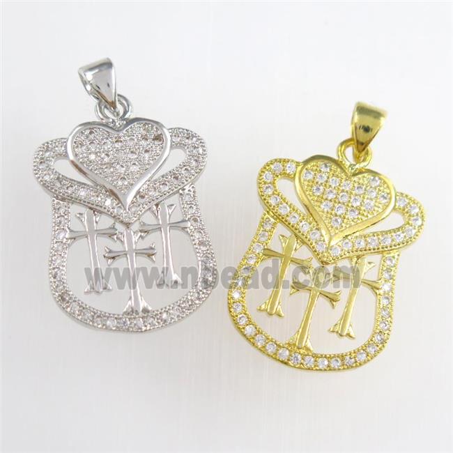 copper pendants paved zircon, mixed