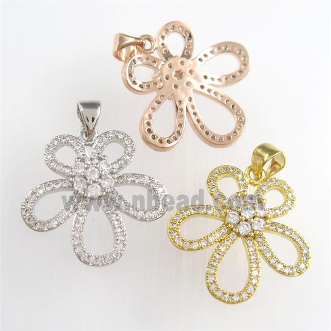 copper knot pendants paved zircon, mixed color