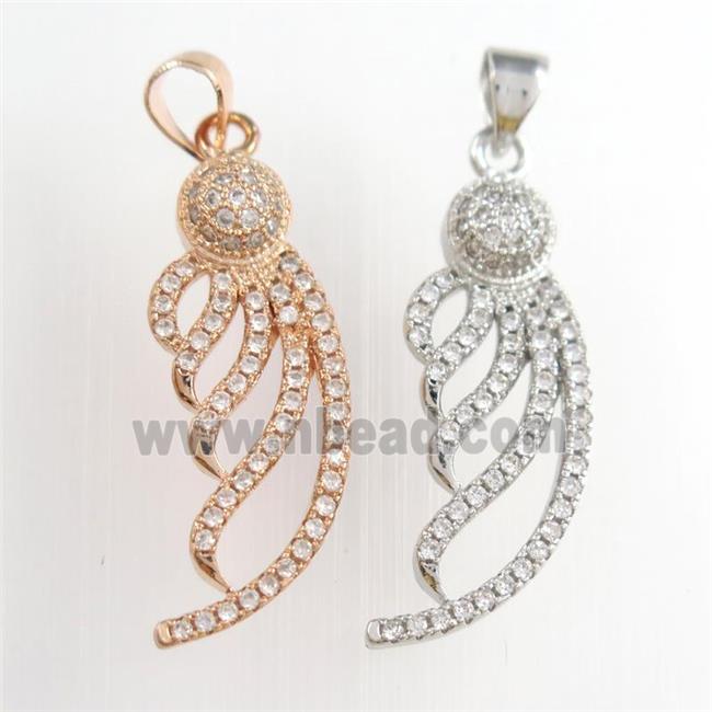 copper pendants paved zircon, mixed