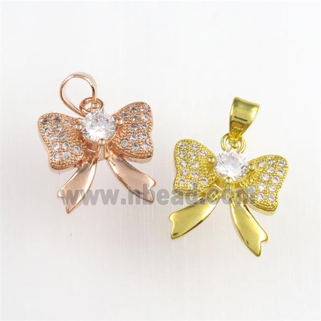 copper knot pendants paved zircon, mixed