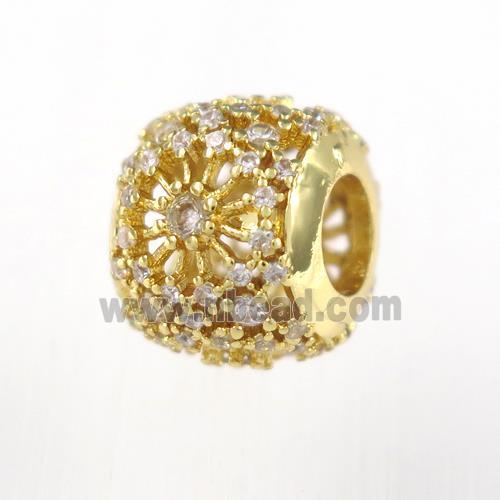 copper beads paved zircon, gold plated