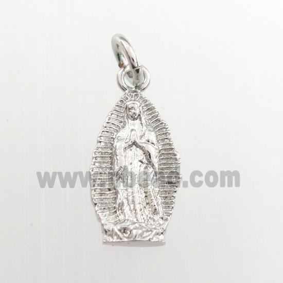 copper Jesus pendant, platinum plated