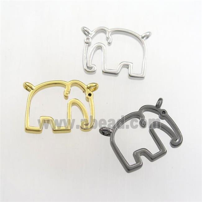 copper elephant pendant with 2loops, mix color