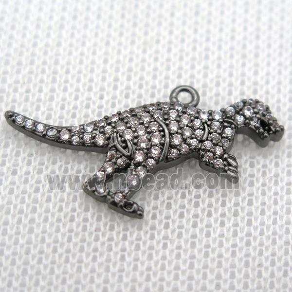 copper dragon pendants paved zircon, black plated