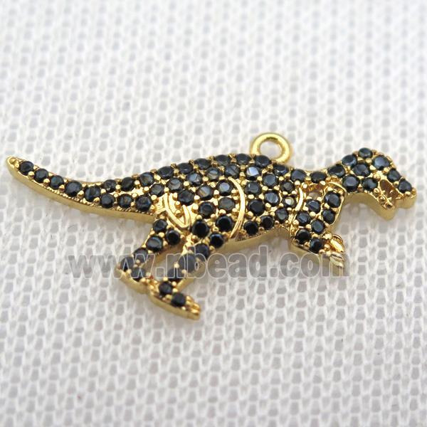 copper dragon pendants paved zircon, gold plated