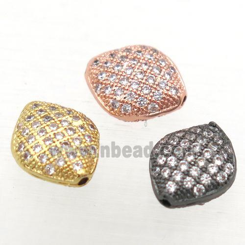 copper oval beads paved zircon, mix color