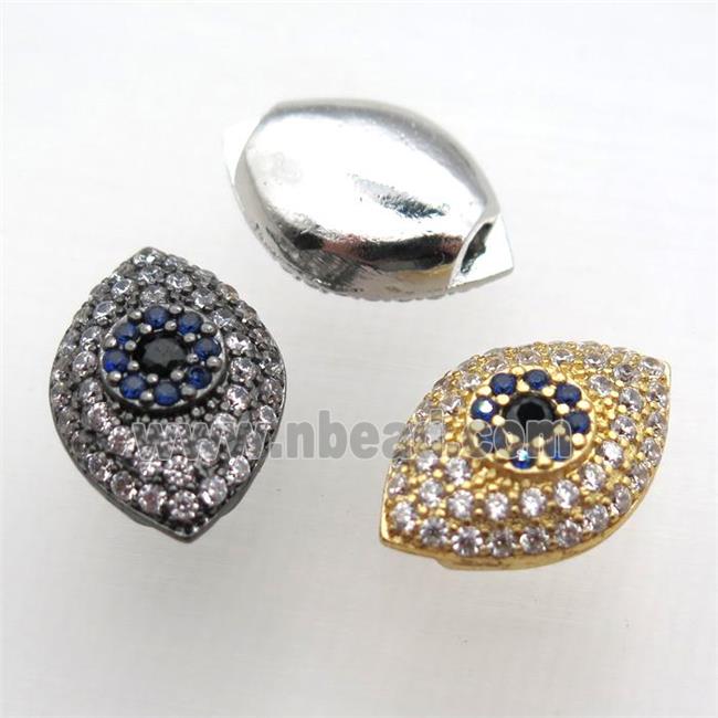 copper eye beads paved zircon, mixed color