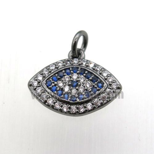 copper eye pendant pave zircon, black plated