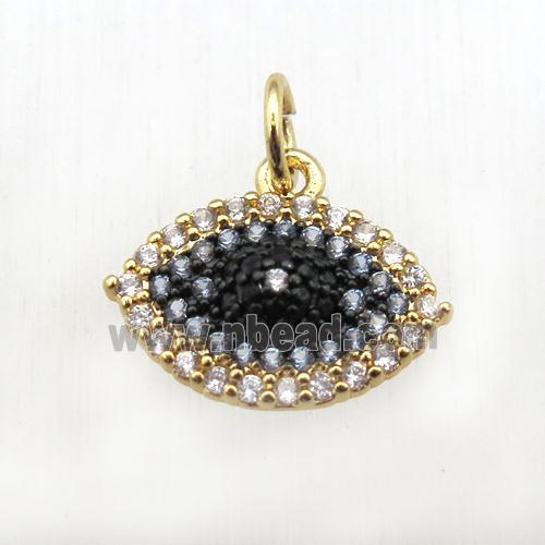 copper eye pendant pave zircon, gold plated