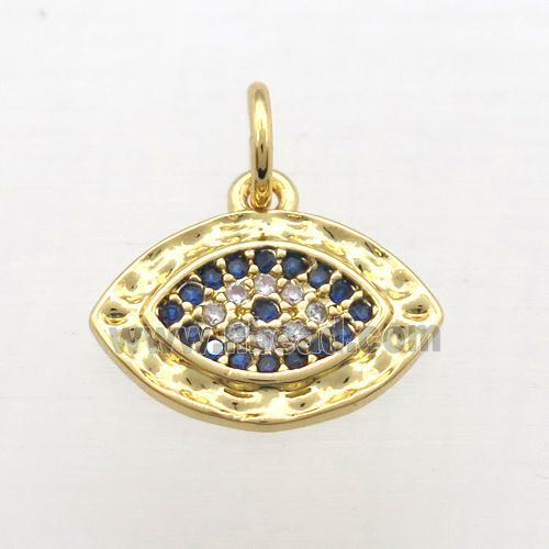 copper Eye pendant pave zircon, gold plated