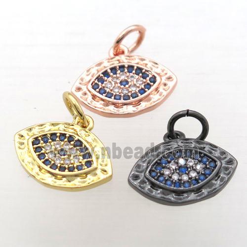 copper Eye pendant pave zircon, mixed color