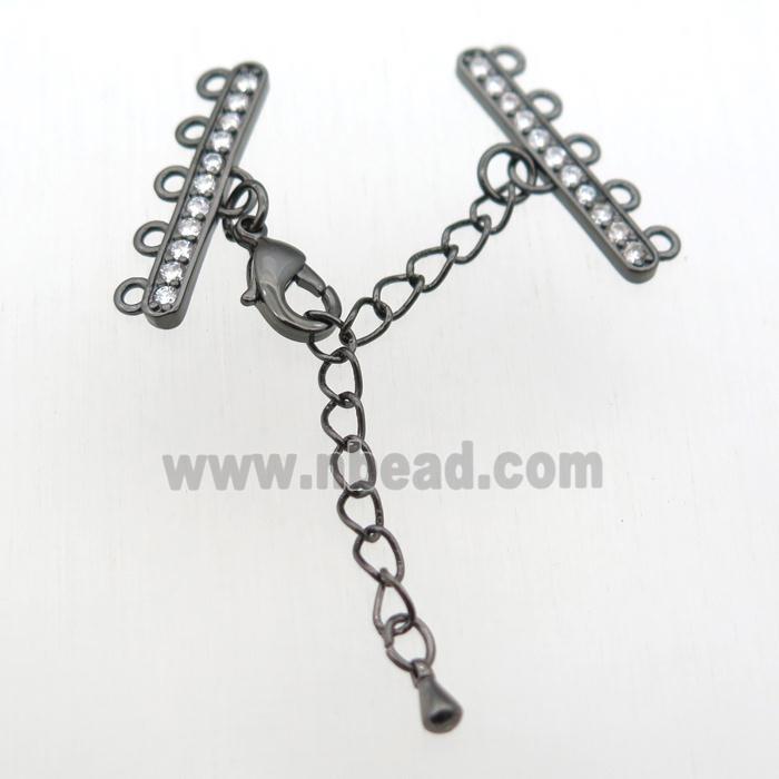 copper linkers paved zircon, gold plated