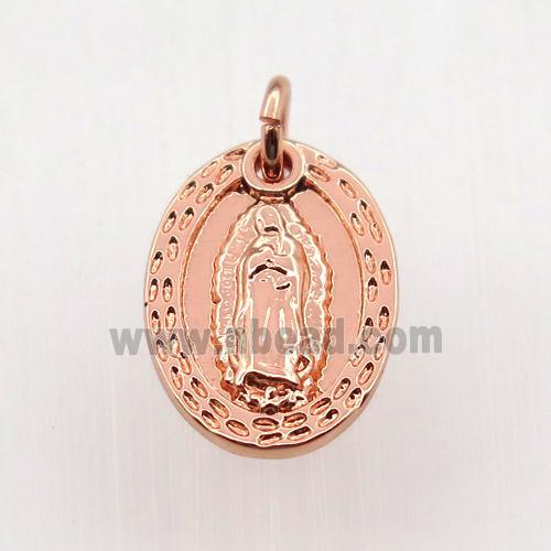 copper Jesu pendant, rose gold